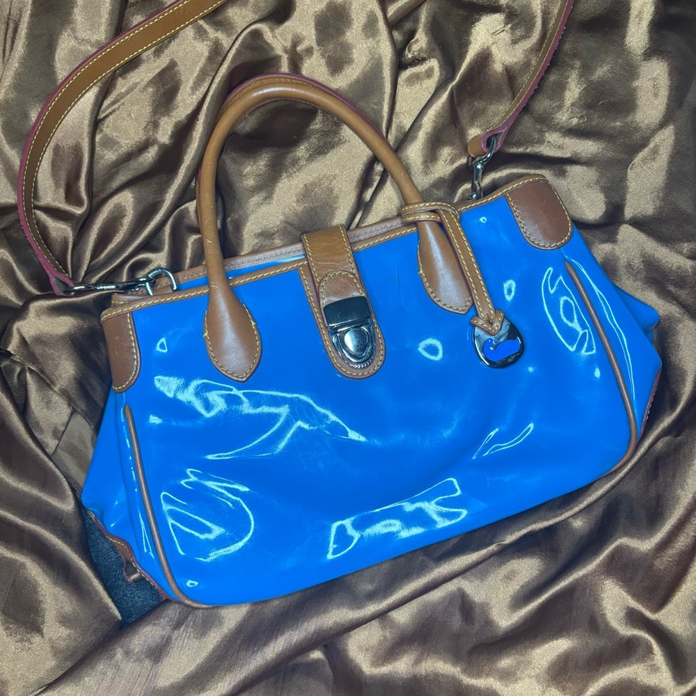 Blue Patent Leather Women's Handbag